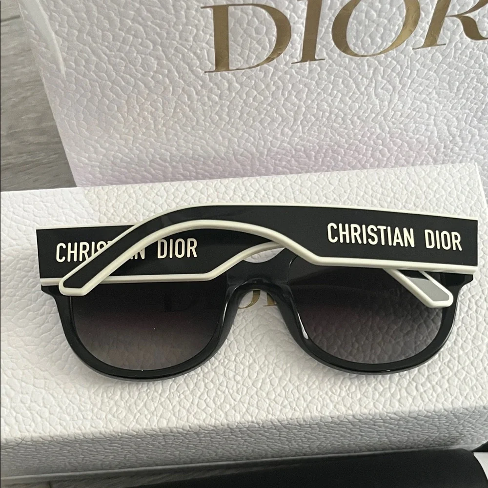 Dior Black Sunglasses with Gold Star Accents